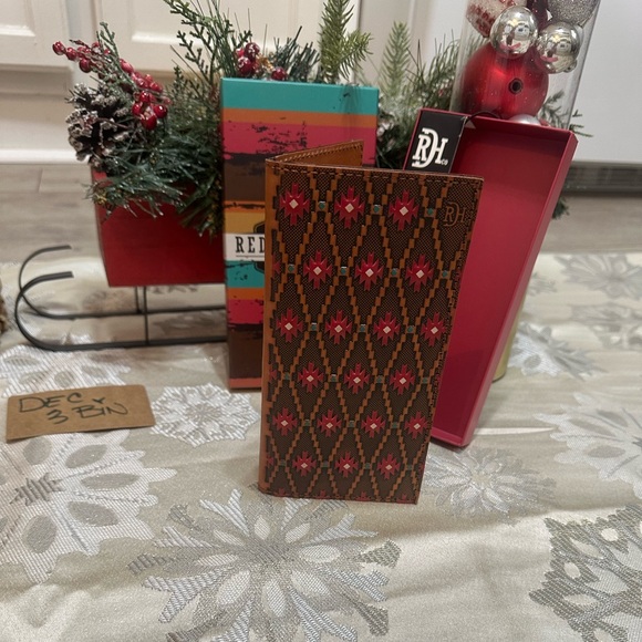 New Red Dirt Hat Co Unisex Wallet Rodeo Leather Southwest RedTan 23111876W16 - Picture 14 of 16